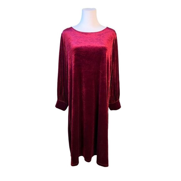 Sandra Darren Washable Velvet Puffed Sleeves A-line Dress sz XL NWT Holidays - Picture 1 of 12